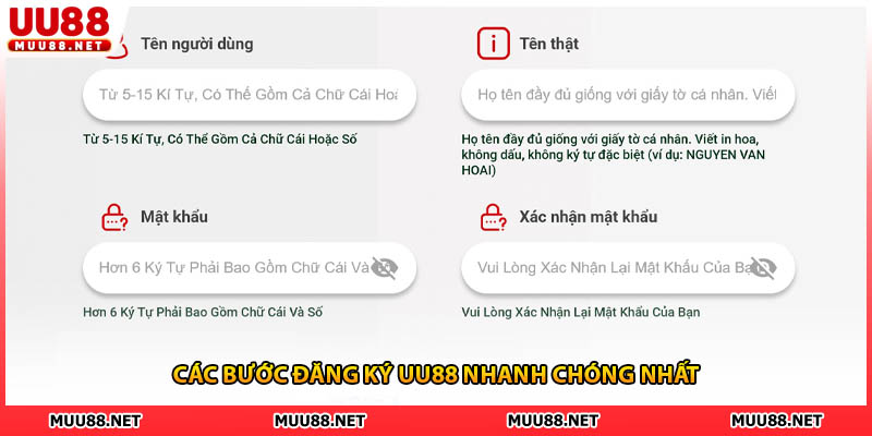 Các bước đăng ký UU88 nhanh chóng nhất