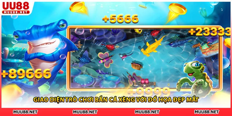 Giao diện trò chơi bắn cá xèng với đồ họa đẹp mắt